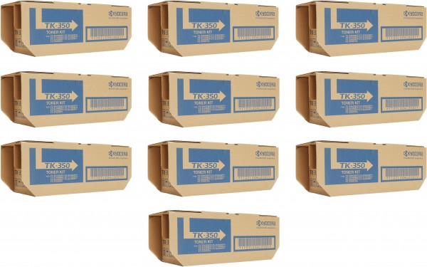 Набор картриджей Kyocera TK-350 (1T02LX0NL0) оригинальных (10 штук) для принтера Kyocera FS-3040MFP/ FS-3140MFP/ FS-3540MFP/ FS-3640MFP/ FS-3920DN, black, 10*15000 страниц