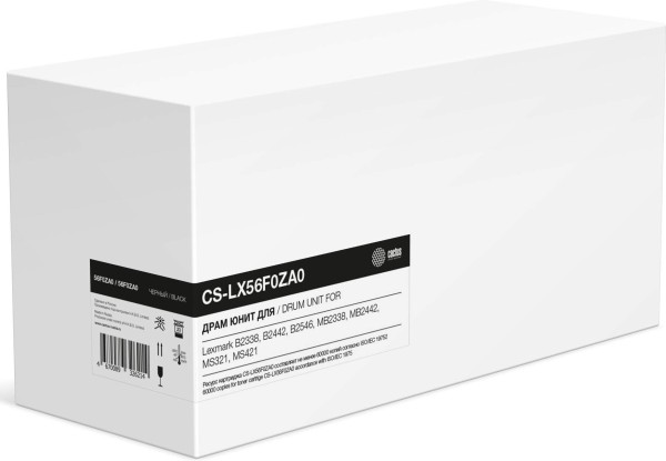 Блок фотобарабана Cactus 56F0ZA0 (CS-LX56F0ZA0) для Lexmark MS321/ MS421/ MS521/ MS621/ MX321/ MX522, чёрный, 60000 стр.