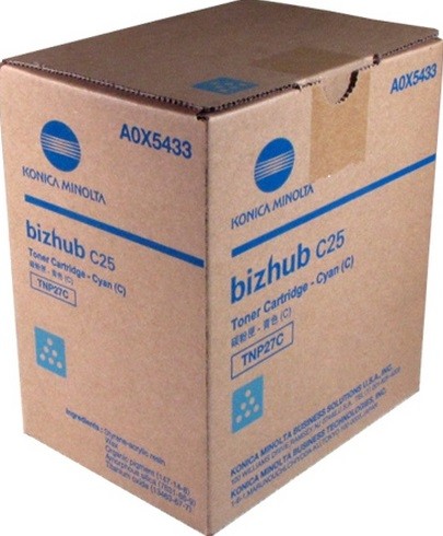 Картридж Konica-Minolta TNP-27С (A0X5453) оригинальный для принтера Konica-Minolta bizhub C25, голубой, 6000 стр.