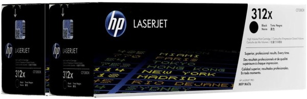 Картридж HP CF380XD (312X) Black оригинальный для HP Color LaserJet Pro M476dn/ M476dw/ M476nw, чёрный, увеличенный, двойная упаковка 2*4400 страниц