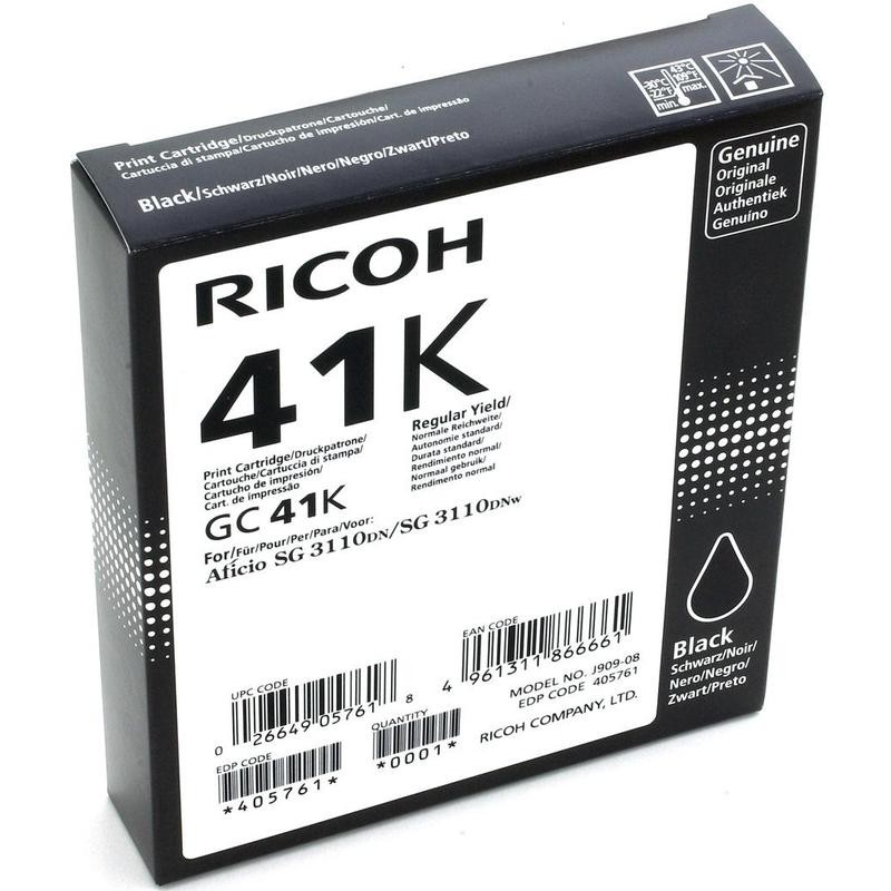 Картридж оригинальный RICOH GC41K (405761) для Aficio 3110DN/ DNw/ SFNw/ 3100SNw/ 7100DN, 2500 стр.