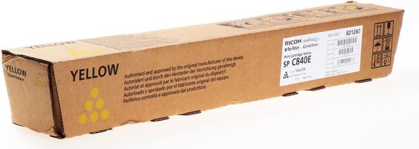 Картридж Ricoh SP C840E (821260) оригинальный для Ricoh SP 840DN/ C842DN, желтый, 34000 стр.