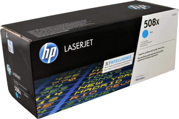 Картридж HP CF361X (508X) оригинальный Cyan для принтера HP Color LaserJet Enterprise M552dn/ M553dn/ M553n/ M553x, 9500 страниц