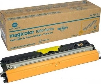 Картридж Konica-Minolta (A0V306H) оригинальный для принтера Konica-Minolta magicolor 1600W/ 1650EN/ 1680MF/ 1690MF, жёлтый, увеличенный, 2500 стр.