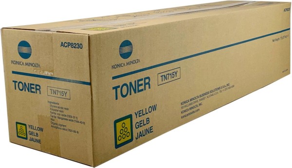 Картридж Konica-Minolta TN715Y/ TN-715Y/ ACP8250 Yellow оригинальный для Konica-Minolta bizhub C750i, жёлтый, 45000 стр.