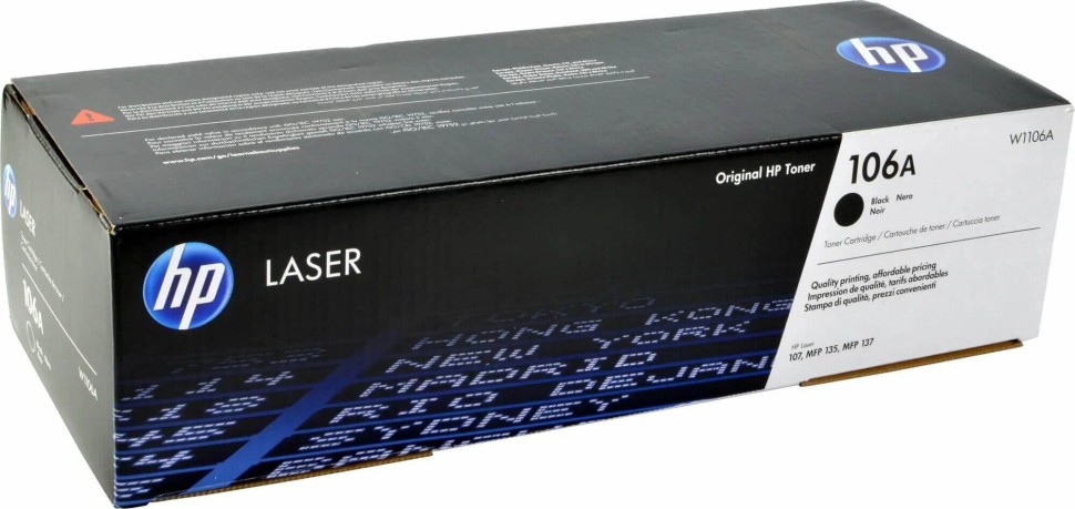Картридж HP W1106A (106A) оригинальный для принтера HP LaserJet 107, MFP 135/ 137 black, 1000 страниц