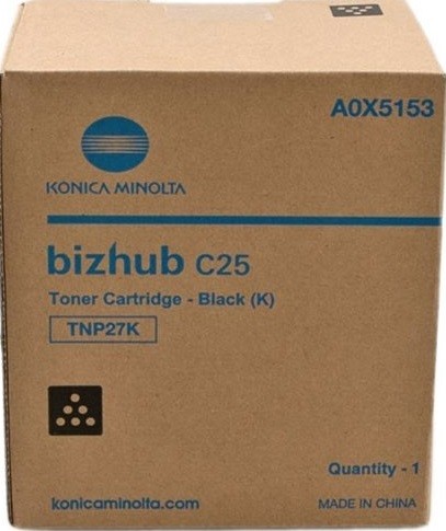Картридж Konica-Minolta TNP-27К (A0X5153 ) оригинальный для принтера Konica-Minolta bizhub C25, черный, 6000 стр.