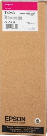 C13T694300 Картридж Epson для SC-T3000/T5000/T7000 UltraChrome XD Magenta T694300 (700 мл)