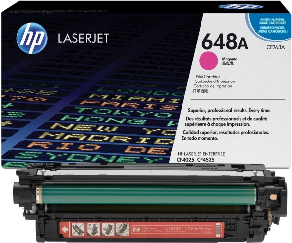 Картридж HP CE263A (648A) оригинальный для принтера HP Color LaserJet CP4025/ CP4525 magenta, 11000 страниц