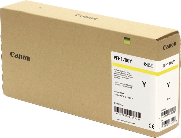 Картридж Canon PFI-1700Y 0778C001 оригинальный для Canon imagePROGRAF PRO-2000/ PRO-4000/ PRO-4000S/ PRO-6000S, жёлтый (yellow), 700 мл