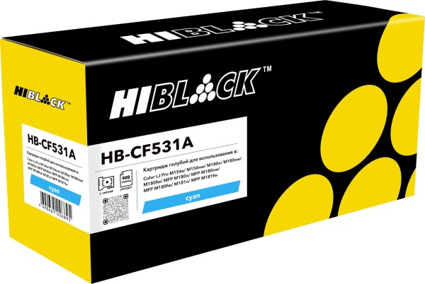 Картридж Hi-Black (HB-CF531A) для HP CLJ Pro M154A/ M180n/ M181fw, C, 0,9K