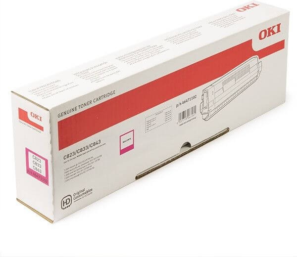 Картридж OKI (46471106/ 46471102) оригинальный для принтера OKI C823/ C833/ C843, пурпурный, 7000 стр.