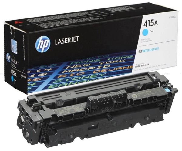 Картридж HP W2031A (415A) Cyan оригинальный для HP LaserJet Pro M454/ MFP M479, голубой, 2100 страниц