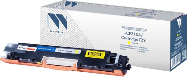 Картридж NV Print CE312A/ Canon729 Yellow для принтеров HP LJ Color CP1025 (1000k)