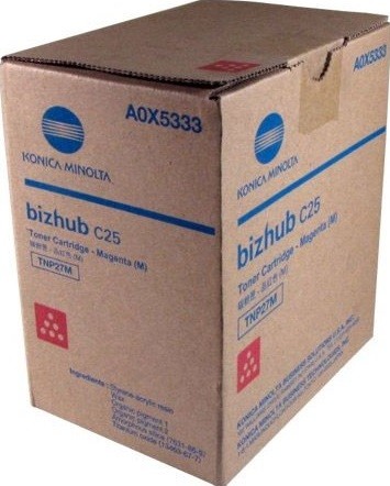 Картридж Konica-Minolta TNP-27M (A0X5353) оригинальный для принтера Konica-Minolta bizhub C25, пурпурный, 6000 стр.