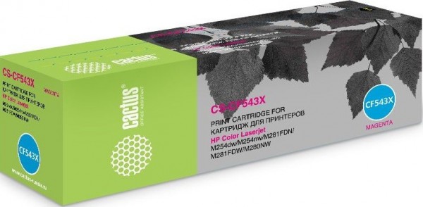 Картридж Cactus CF543X (CS-CF543X) для принтеров HP LaserJet M254dw/ M280nw/ M281fdn пурпурный 2500 страниц
