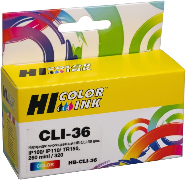 Картридж Hi-Black CLI-36 (HB-CAN-CLI-36-Color) Color для Canon PIXMA iP100/ iP110/ iP260, цветной, 250 стр., 11,8мл