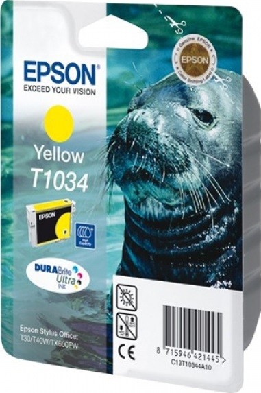 C13T10344A10 Картридж Epson T1034 для T40W/TX600FW (желтый) (cons ink)