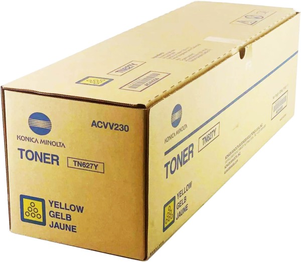 Картридж Konica-Minolta TN627Y/ TN-627Y/ ACVV250 оригинальный для Konica-Minolta AccurioPress C12000/ C14000, жёлтый, 219 800 стр.