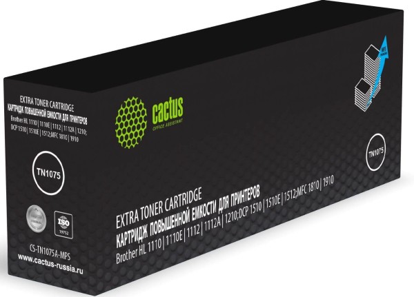 Картридж Cactus TN-1075 (CS-TN1075A-MPS) для Brother HL-1110/ HL-1112/ HL-1510/ HL-1512/ HL-1810/ HL-1815, увеличенный, 2000 стр.