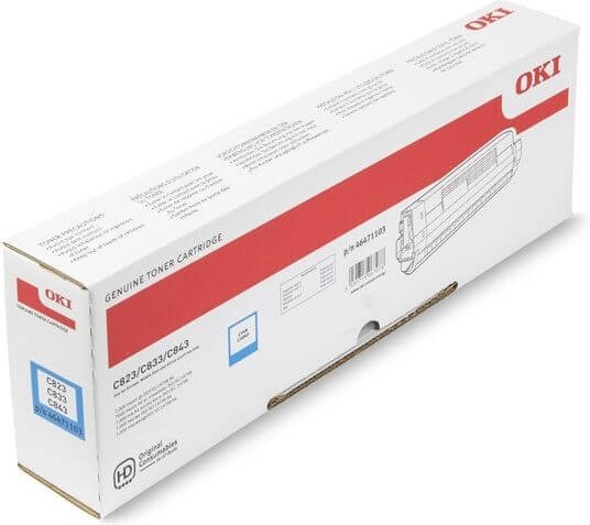 Картридж OKI (46471107/ 46471103) оригинальный для принтера OKI C823/ C833/ C843, голубой, 7000 стр.