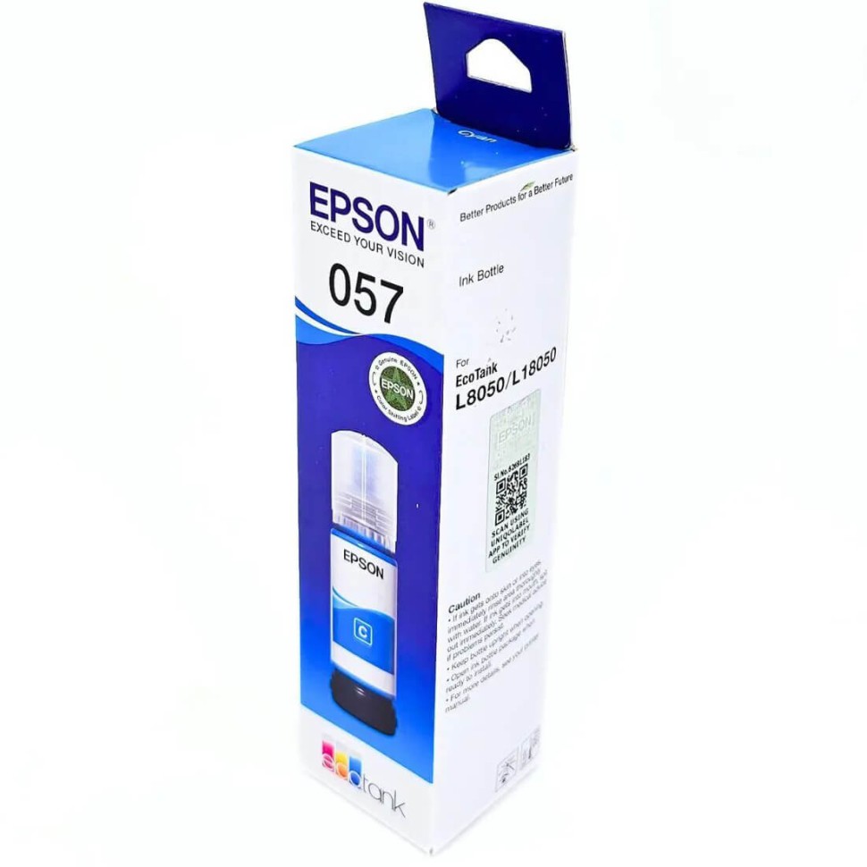 Чернила Epson C13T09D298 (057 Cyan) оригинальные для Epson EcoTank L8050/ L18050, голубой, 70мл