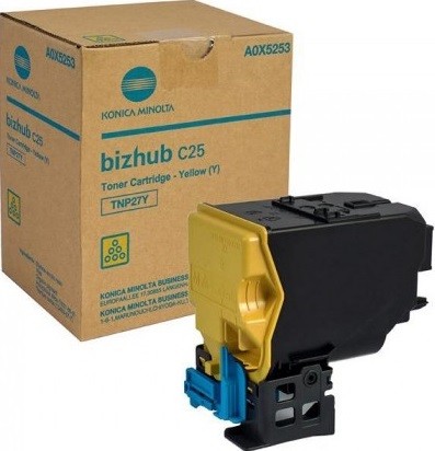 Картридж Konica-Minolta TNP-27Y (A0X5253) оригинальный для принтера Konica-Minolta bizhub C25, желтый, 6000 стр.
