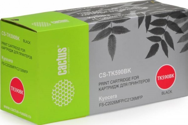 Картридж Cactus TK-590BK (CS-TK590BK) для Kyocera FS-C2026MFP/ C2126MFP/ C2526MFP/ C2626MFP/ C5250DN черный (7 000 стр.)