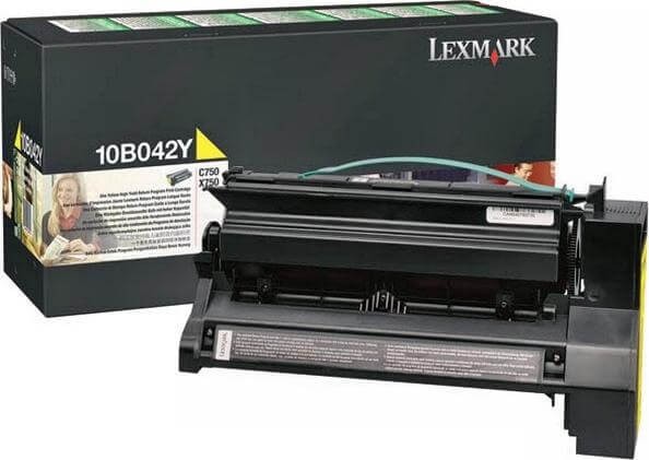 Картридж Lexmark 10B042Y оригинальный для Lexmark C750/ C752/ C760/ C762/ X752/ X762, yellow, увеличенный, 15000 стр.