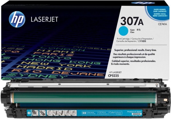Картридж HP CE741A (307A) оригинальный для принтера HP Color LaserJet CP5220/ CP5225 cyan, 7300 страниц