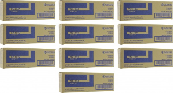 Набор картриджей Kyocera TK-1140 (1T02ML0NL0) оригинальных (10 штук) для принтера Kyocera FS-1035MFP/ FS-1035DP/ FS-1135MFP/ ECOSYS M2035dn/ ECOSYS M2535dn, black, 10*7200 страниц