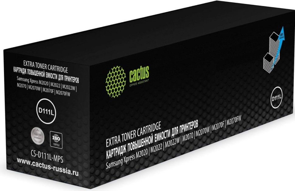 Картридж Cactus MLT-D111L (CS-D111L-MPS) для  Samsung Xpress M2020/ M2021/ M2022/ M2070/ M2071, увеличенный, 3000 стр.