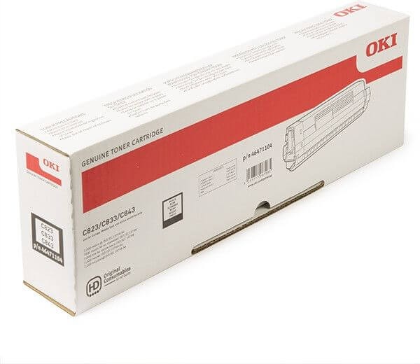 Картридж OKI (46471108/ 46471104) оригинальный для принтера OKI C823/ C833/ C843, чёрный, 7000 стр.