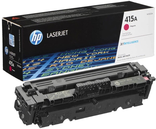 Картридж HP W2033A (415A) Magenta оригинальный для HP LaserJet Pro M454/ MFP M479, пурпурный, 2100 страниц