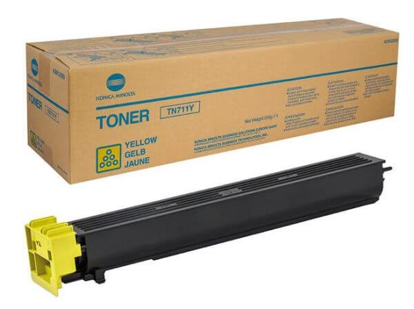 Картридж Konica-Minolta TN-711Y (A3VU250) оригинальный для принтера Konica-Minolta bizhub C654/ C754, yellow, 31500 стр.