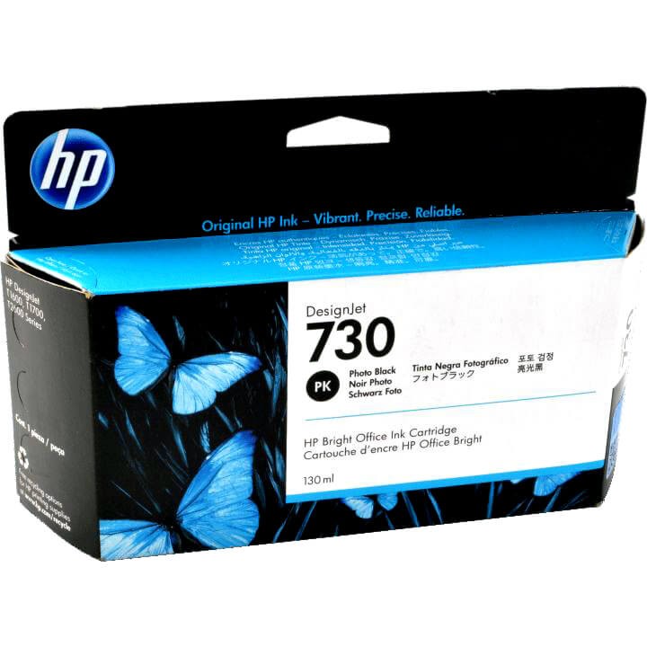 Картридж HP №730 (P2V67A) Photo Black оригинальный для HP DesignJet T1700/ T1600/ T2600, фото-чёрный, 130 мл.