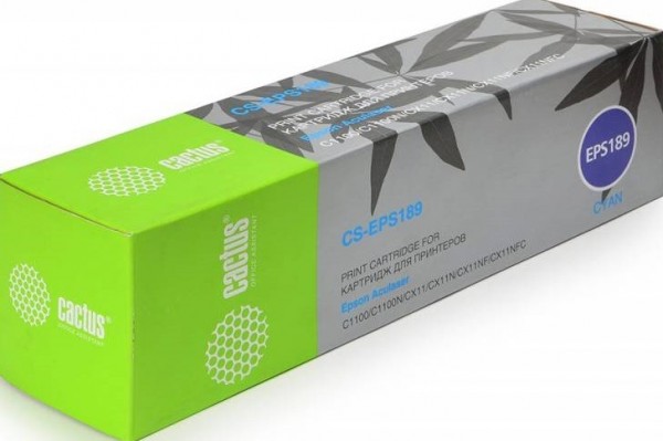 Картридж Cactus EPS189 (CS-EPS189) для принтеров Epson AcuLaser C1100/ C1100N/ CX11/ CX11N/ CX11NF/ CX11NFC голубой 4000 страниц