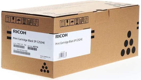 Картридж Ricoh SP C252HE (407716) оригинальный для Ricoh Aficio SP C252DN/ C252SF/ C262DNw/ C262SFNw, чёрный, 6500 стр.