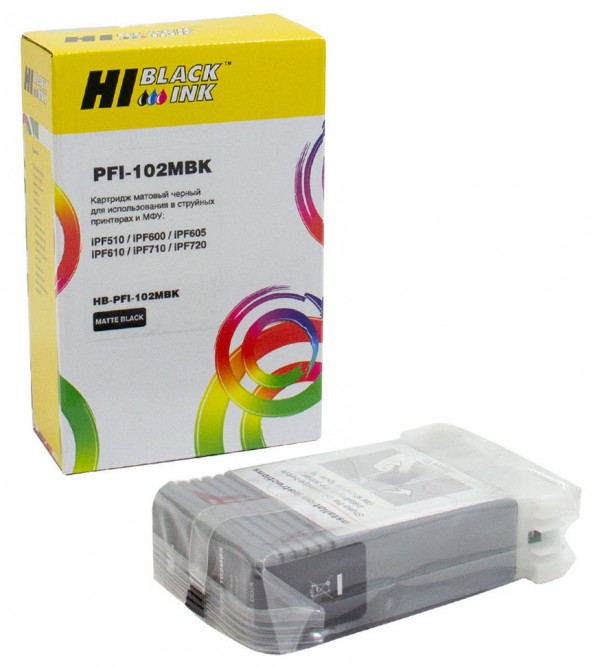 Картридж Hi-Black (HB-PFI-102MBk) для Canon IPF-510/600/710, MBk