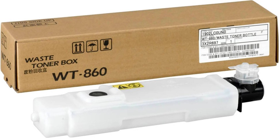 Бункер отработанного тонера Kyocera WT-860 (1902LC0UN0) оригинальный для принтера Kyocera TASKalfa 3500i/4500i/5500i, 100000 страниц TASKalfa 3050ci/3550ci/4550ci/5550ci, 25000 страниц