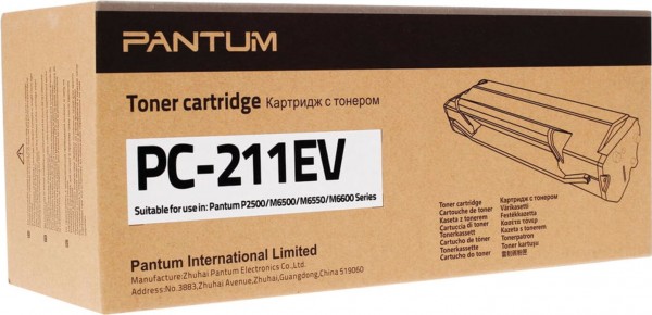 Картридж Pantum PC-211EV оригинальный для Pantum P2200/ P2207/ P2500/ P2507/ P2500W/ M6500/ M6550/ M6607, 1600 стр.