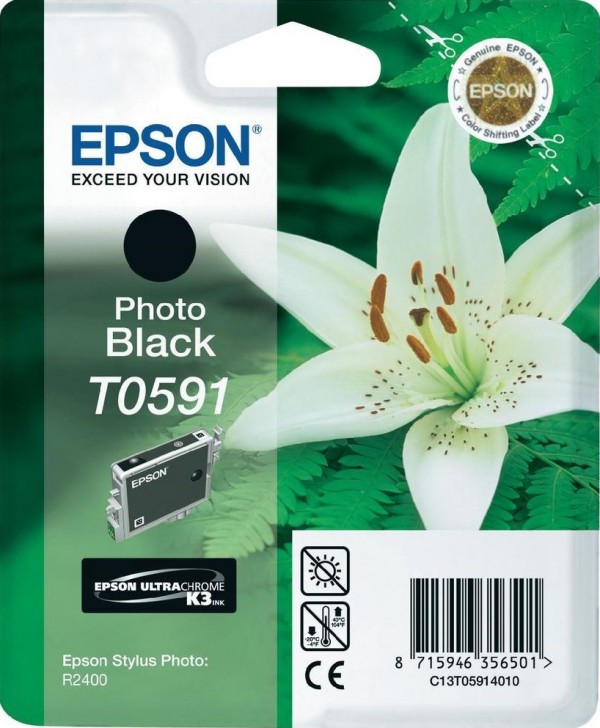 Epson C13T05914010 T0591 оригинальный картридж для Epson R2400, Black, (cons ink)