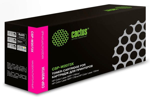 Картридж Cactus W2073X 117X (CSP-W2073X) Magenta для HP Color Laser 150a/ 150nw, 178nw MFP/ 179fnw MFP, пурпурный, увеличенный, 1300 стр.
