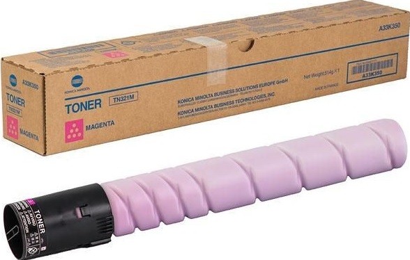 Картридж Konica-Minolta TN-321M (A33K350) оригинальный для принтера Konica-Minolta bizhub C224 / C284 / C364, пурпурный, 25 000 стр.