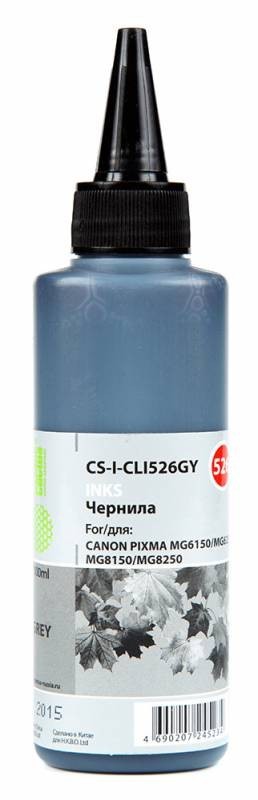Чернила Cactus CS-I-CLI526GY для принтеров Canon Pixma iP4850/ MG5250/ MG5150/ iX6550, серый 100мл