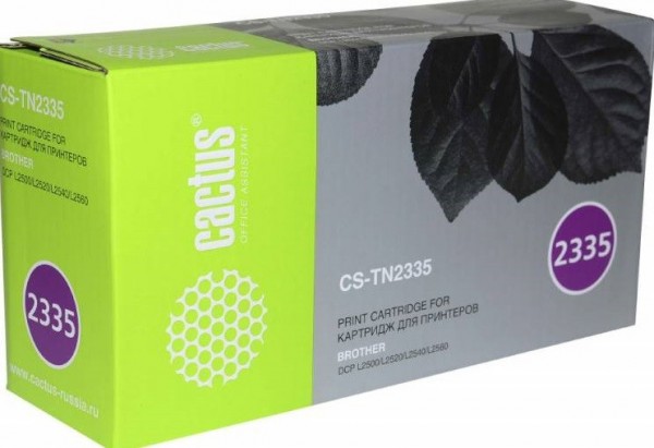 Картридж Cactus TN-2335 (CS-TN2335) для принтеров Brother DCP L2500/ L2520/ L2540/ L2560 черный 1200 страниц