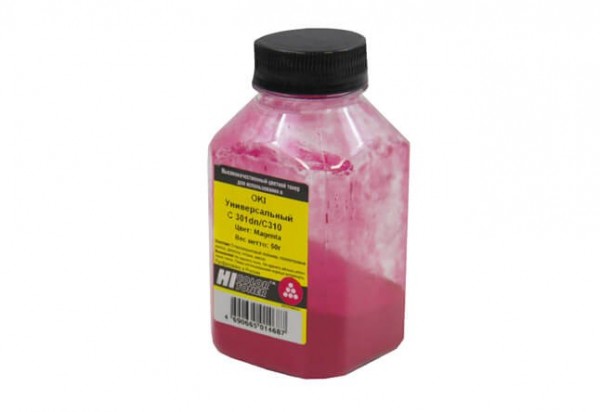 Тонер Hi-Black Универсальный для Oki С301dn/ C310, Magenta, 50 г, банка
