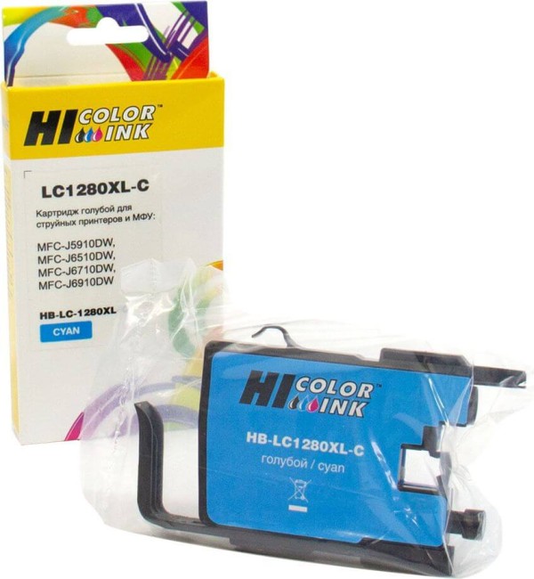 Картридж Hi-Black (HB-LC-1280XC) для Brother MFC-J6510/6910DW, 1,2К, Cyan