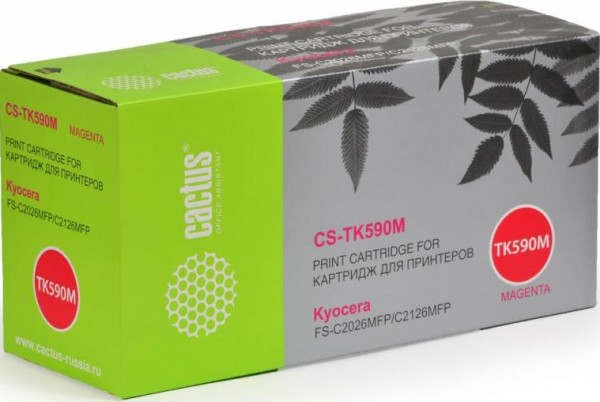 Картридж Cactus TK-590M (CS-TK590M) для Kyocera FS-C2026MFP/ C2126MFP/ C2526MFP/ C2626MFP/ C5250DN пурпурный (5 000 стр.)