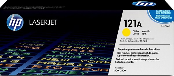 Картридж HP C9702A (121A) оригинальный для принтера HP Color LaserJet 1500/ 2500 yellow, 4000 страниц